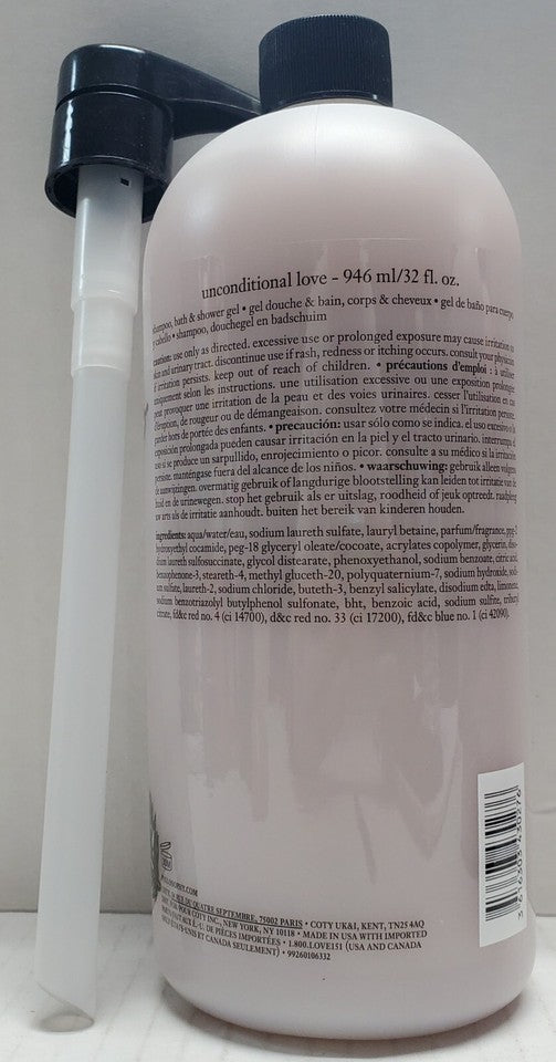 New! Philosophy Uncondition Love Shampoo, Bath & Shower Gel 32oz W Pump